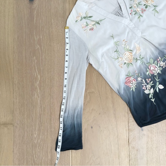 ⭐️Soft Surroundings⭐️Floral Embroidery Ombre Top Blouse Shirt Women's S Small - Picture 11 of 14